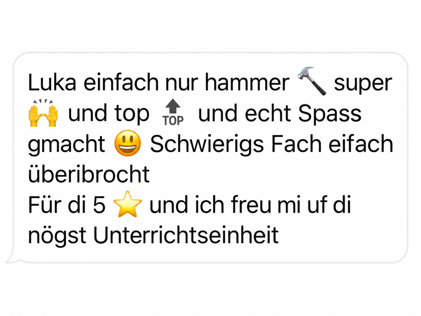 Testimonial-Nachrichten aus dem Kurs