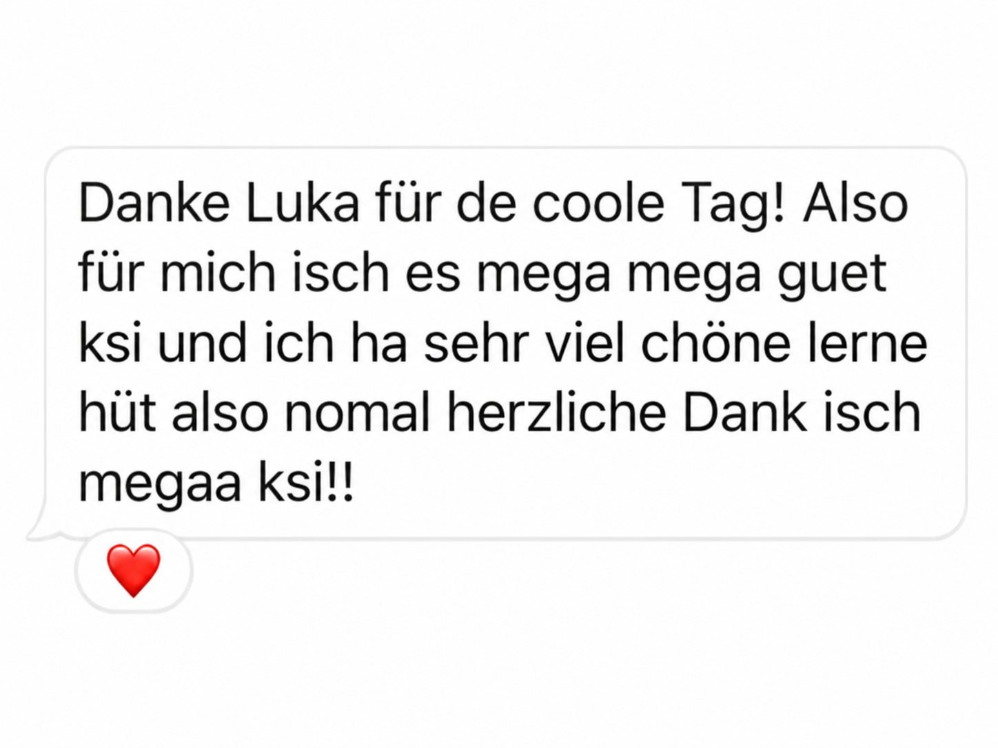 Testimonial-Nachrichten nach einem Unterrichtstag